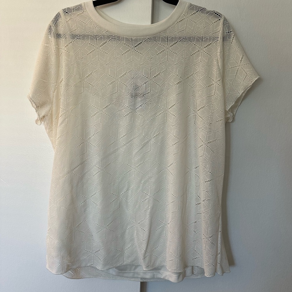 Jessica Simpson Elegant Cream Lace Women's Top new NWT 1x